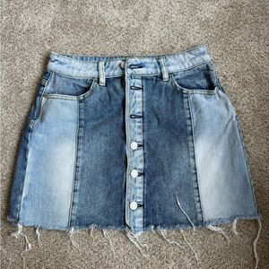 PAC Sun Denim Button-Front Skirt
